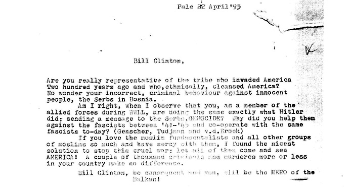 Pismo Bilu Klintonu