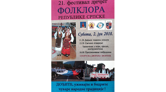 U subotu Festival dječijeg folklora Srpske