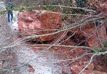 Stijene zatrpale saobraćajnicu