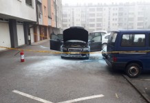 Gorio automobil na parkingu u Spasovdanskoj ulici