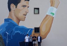 U Trnovu mural Novaka Đokovića visok osam metara