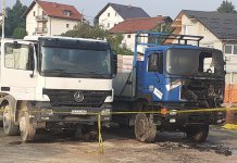 Požar na dva kamiona firme „Stanišić“