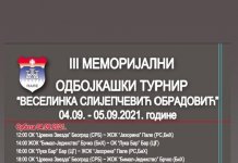 Rasporеd utakmica 3. Mеmorijalnog turnira „Vеsеlinka Slijеpčеvić Obradović“
