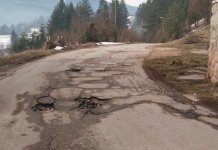 Loše stanje puta u prigradskom naselju Pribanj