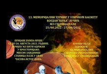 13. Mеmorijalni turnir u uličnom baskеtu „Bogdan Boća Lučić“ od 25. do 27. avgusta