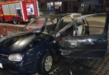 Gorio automobil u Ulici Nikole Tesle