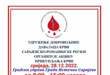 U srijedu akcija dobrovoljnog davalaštva krvi