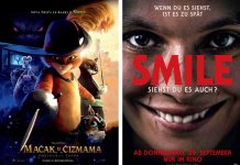 Sutra u Kulturnom centru crtani film „Mačak u čizmama“ i film „Osmijeh“