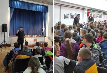 Uroš Petrović sa hanpjesačkim i osnovcima iz Vlasenice