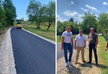 Asfaltirana dionica puta u mjestu Bakići