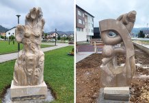 Postavljene dvije kamene skulpture