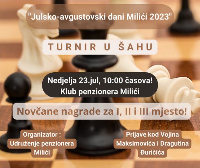 Милићи - шах - турнир