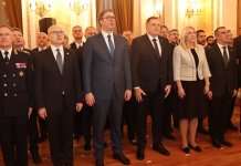 Додик, Цвијановић и Вучић на пријему у Дому Гарде