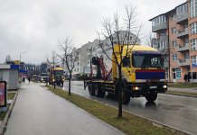 Дефиле камиона окићених бадњацима и српским заставама