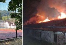 Угашен пожар на помоћном објекту бивших студентских домова