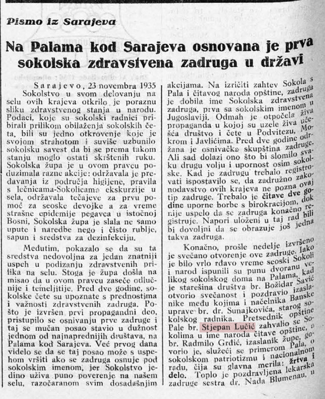 Након што је изабран за предсједника општине Пале Стјепан је наставио са бројним активностима на развоју Соколског покрета у Палама.