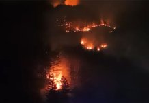 На Требевићу гори подручје за које се сумња да је минирано