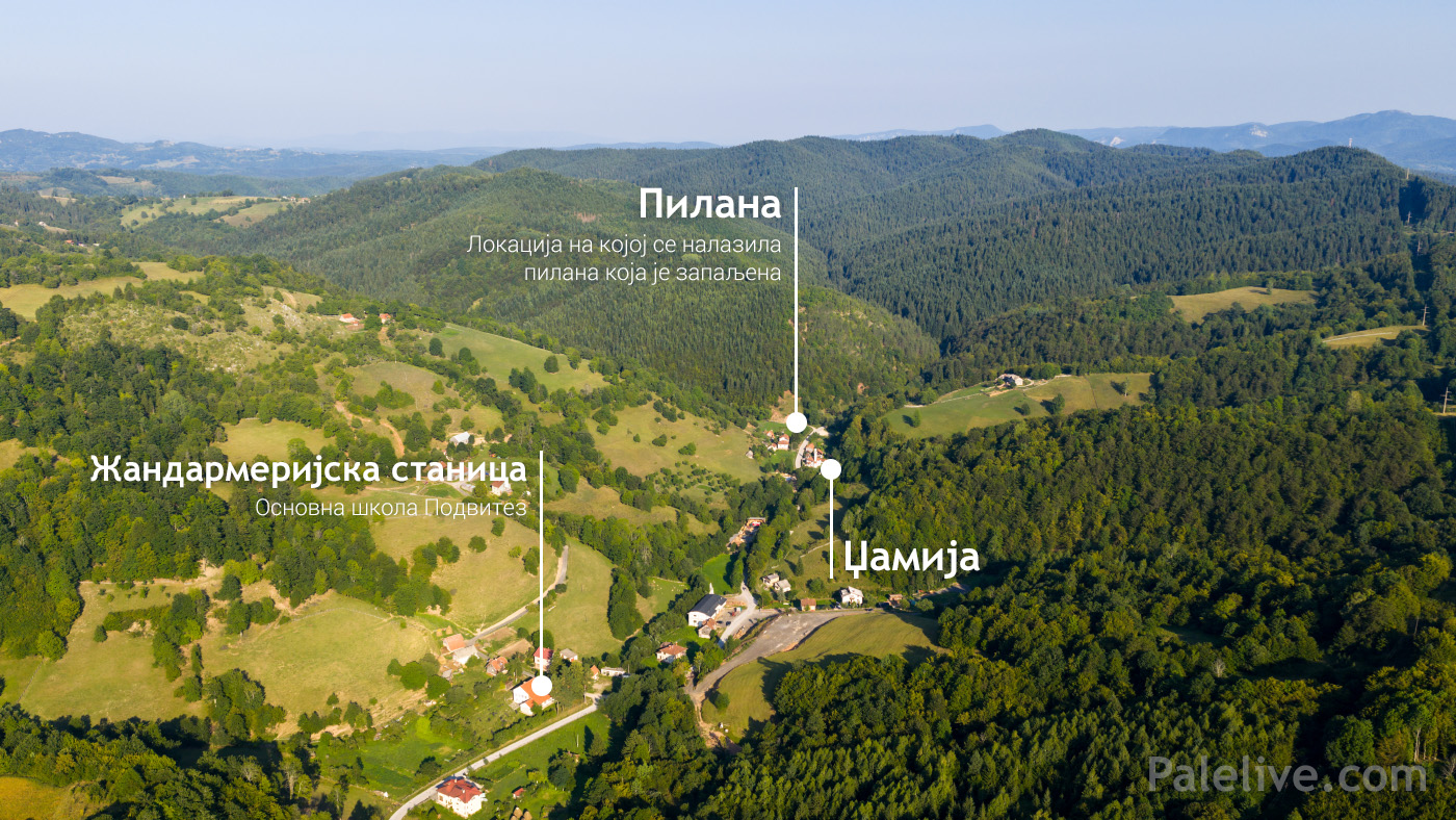 Локација пилане поред које се налазило мало католичко гробље.