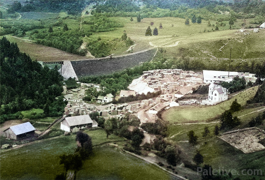 Фотографија са почетка 20. вијека. Вила и пилана Хаџишабановића у Горњим Палама.