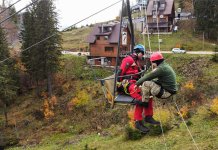 Успјешно реализована вјежба спасавања скијаша са жичаре „Огорјелица“
