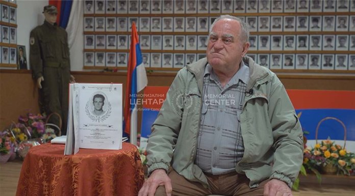 Свједочанство Душана Костадиновића о погибији сина