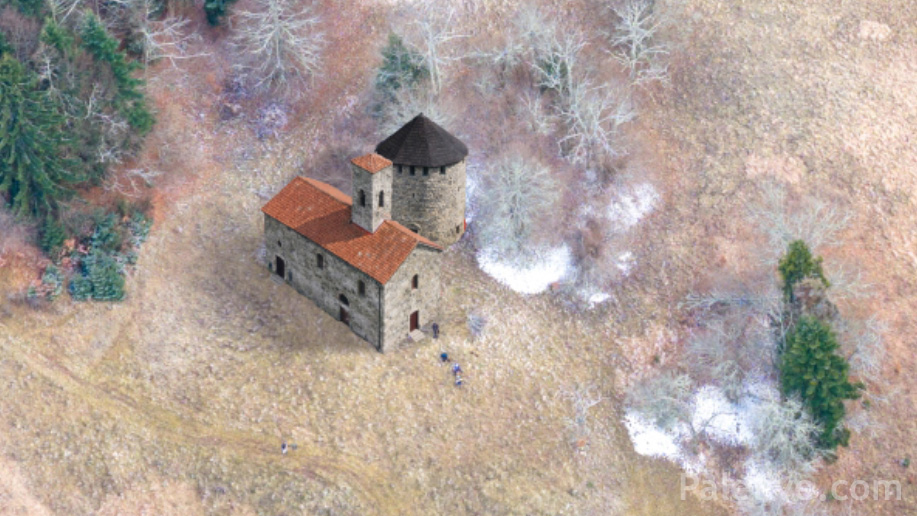 3Д реконструкција како је црква и фортификацијски објекат могао изгледати