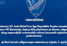 Одгођена утакмица ФК „Козара“ – ФК „Романија“