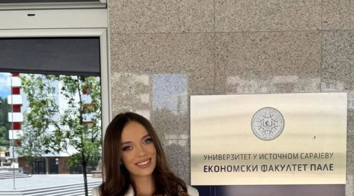 Софија Шкипина први дипломац Економског факултета Пале са просјеком 10,00