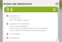 Серија мањих потреса током ноћи осјетила се на подручју Пала