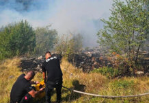 Припадници ГСС-а активно учествовали у гашењу пожара на Требевићу