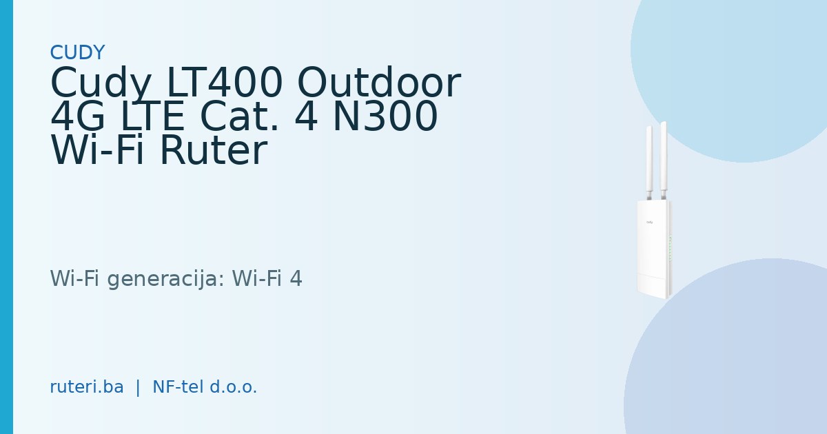 Cudy LT400 Outdoor 4G LTE Cat 4 N300 Wi-Fi ruter
